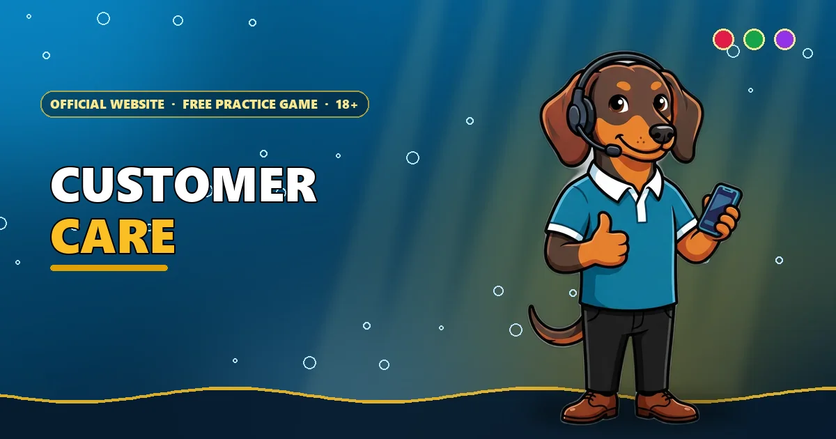 Dachshund help-desk agent with a headset for the 6E Club customer care guide