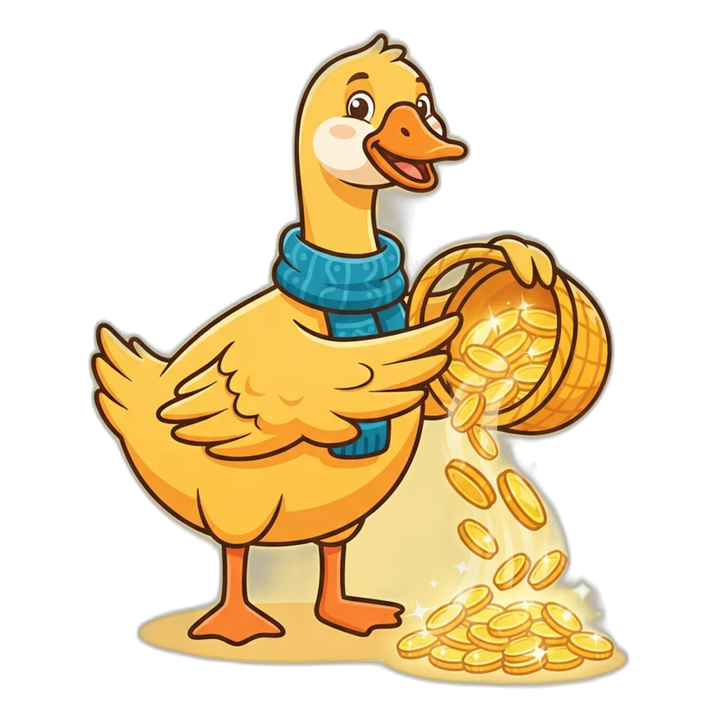 Golden goose refilling a basket of practice coins, no 6E Club gift code needed