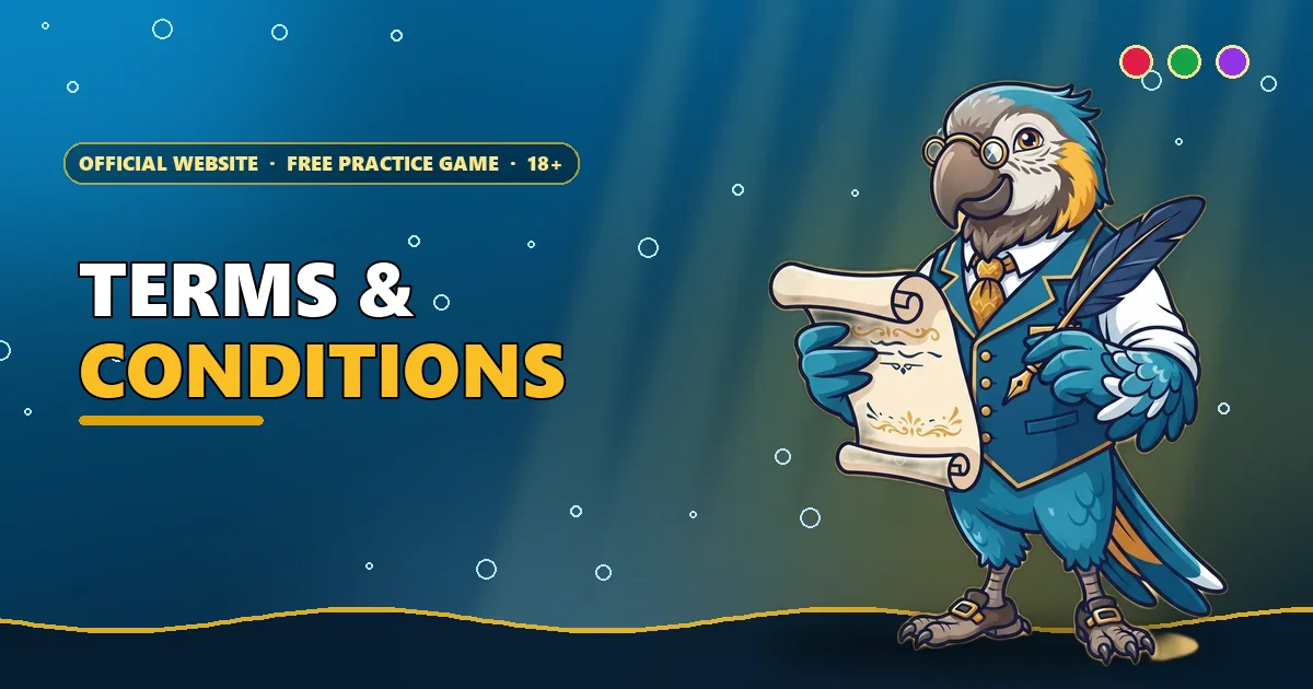Parrot clerk holding a scroll for the 6E Club terms and conditions